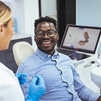 A man getting a nightguard at the dentist
