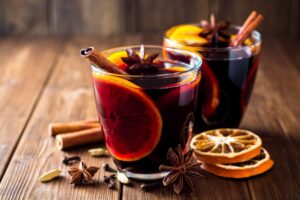 two glasses of mulled wine